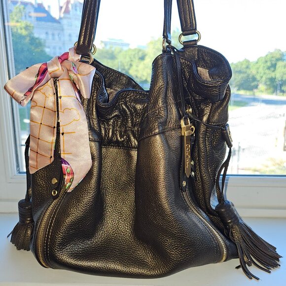 Cole Haan double tassel limited edition bronze metallic bucket bag EUC - Picture 14 of 14